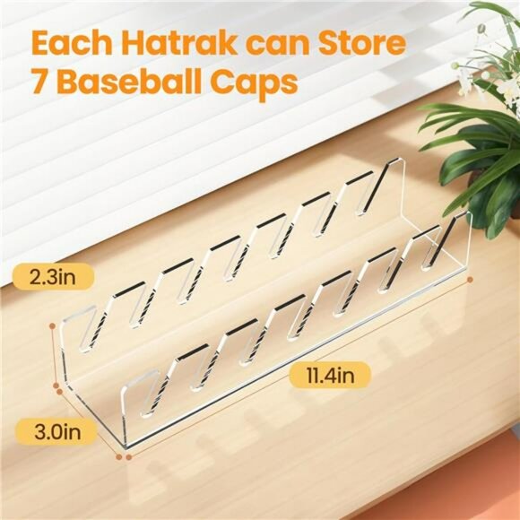 Clear Acrylic Hat Organizer Rack 2 Pack Baseball Cap Display Stand Closet Storag - Picture 2 of 7
